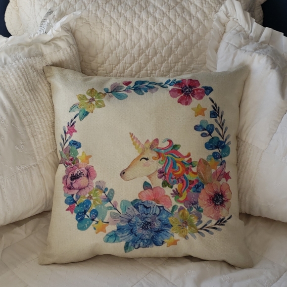 Other - Unicorn accent pillow cover